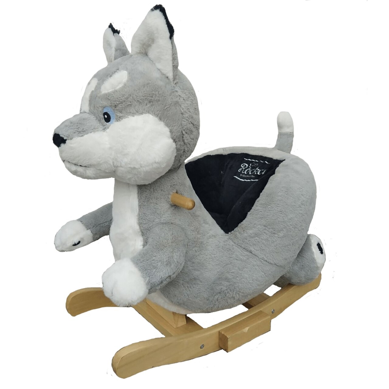 Gerardo's Toys: Little Rockers - Wolf - Wooden Plush Ride-On Rocking Animal Toy, Plays Music, Removable Soft Fabric Cover, Toddler & Kids Ages 24mo+